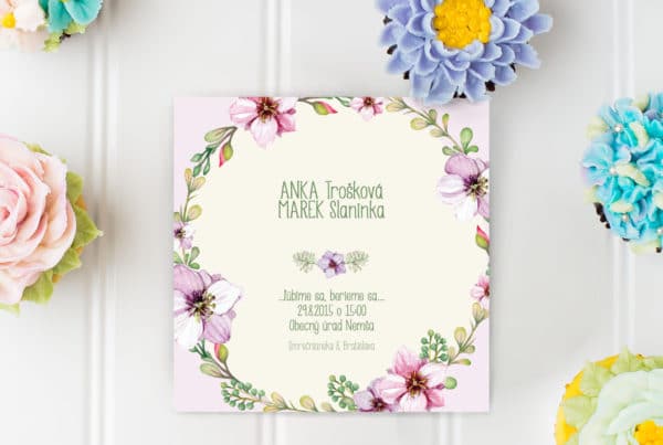 kvetinové svadobné oznámenie